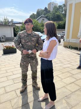 Sprejem pripadnikov SV in direktorica OU mag. Vlasta Kupljen